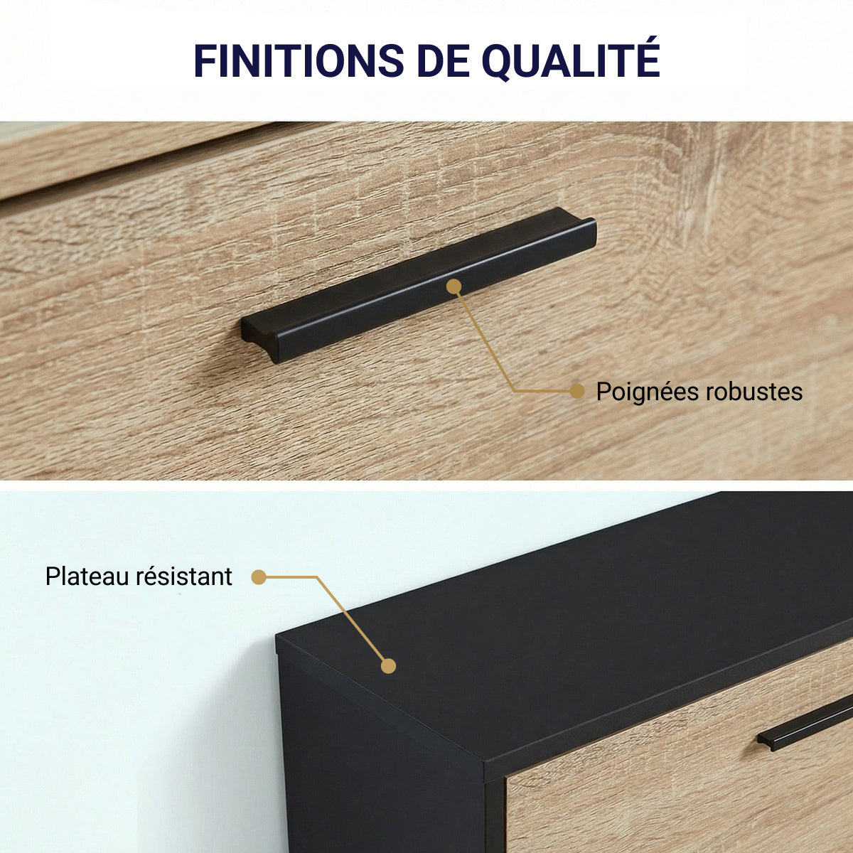 Meuble à chaussures avec 3 compartiments à abattant, armoire de rangement en bois pour jusqu'à 18 paires, organisateur d'entrée peu encombrant