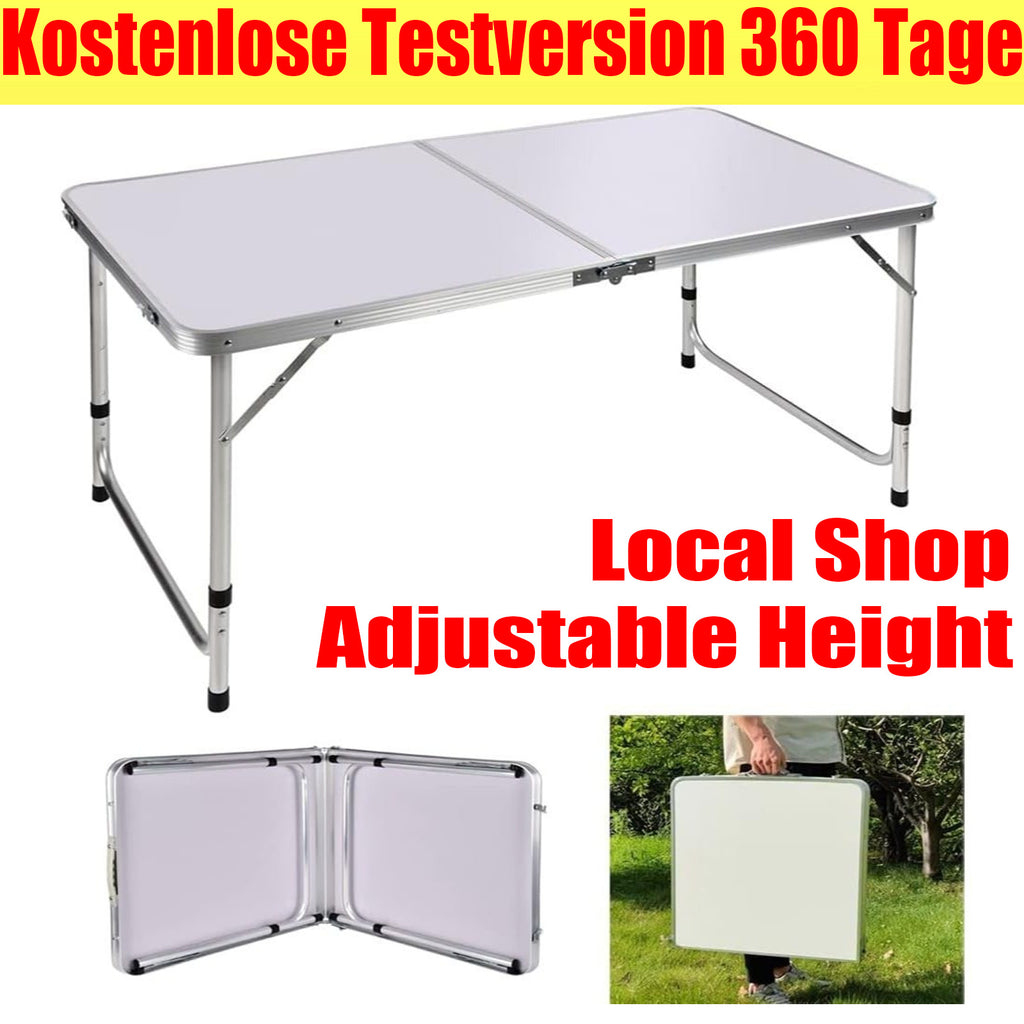 Table de camping pliante avec hauteurs réglables, tables de pique-nique pliables portables pour camping BBQ jardin artisanat marché stand extérieur intérieur cuisine jardin bureau robuste 120x60cm table de pique-nique extérieure de jardin réglable table d