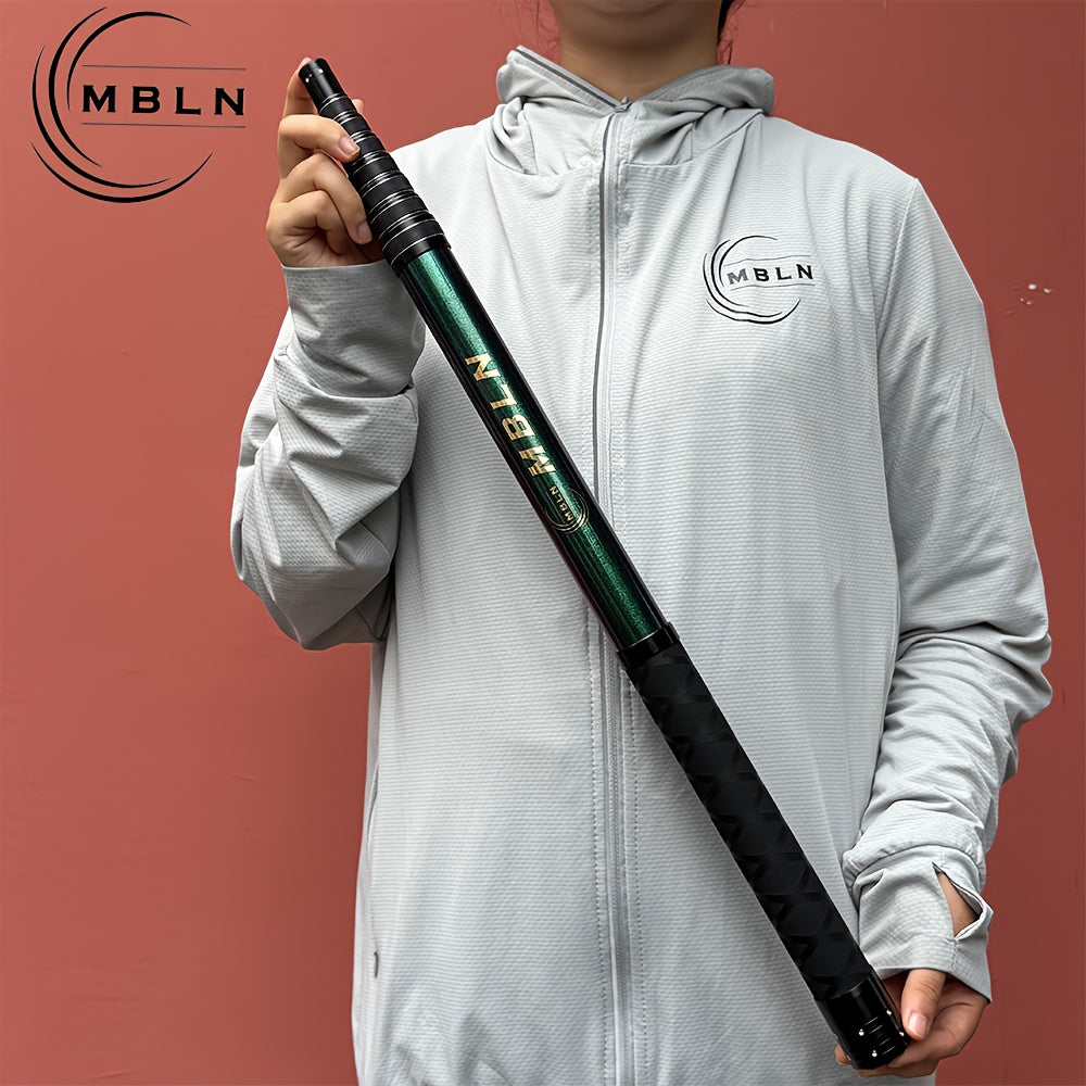 MBLN Canne de Filet de Pêche Réglable - Longueur Totale 385cm, Conception Télescopique Pliable, Cadre en Alliage d'Aluminium-Magnésium avec Tête de Filet à Manche Caméléon de 45cm, Léger & Durable pour Gros Poissons, Accessoire de Pêche Portable, Filet de