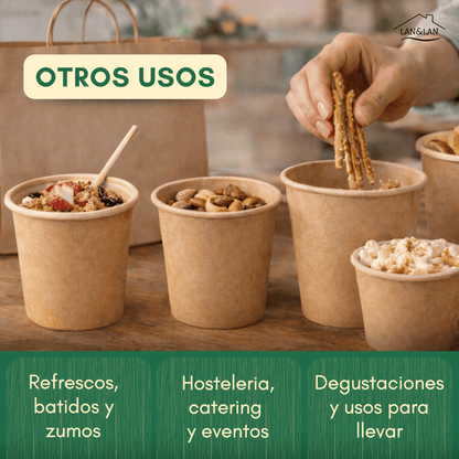 Gobelets à Café Jetables en Papier Kraft – Résistants et Résistants à la Chaleur – Idéaux pour le Café à Emporter dans l'Hôtellerie et les Événements - LAN&LAN