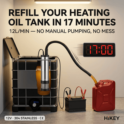 Pompe de transfert de carburant diesel submersible 12V, pompe électrique portable de vidange d'huile 12L/min avec interrupteur marche/arrêt et pinces crocodiles, outil de pompage en acier inoxydable pour eau et kérosène pour voiture, camion, bateau, remor