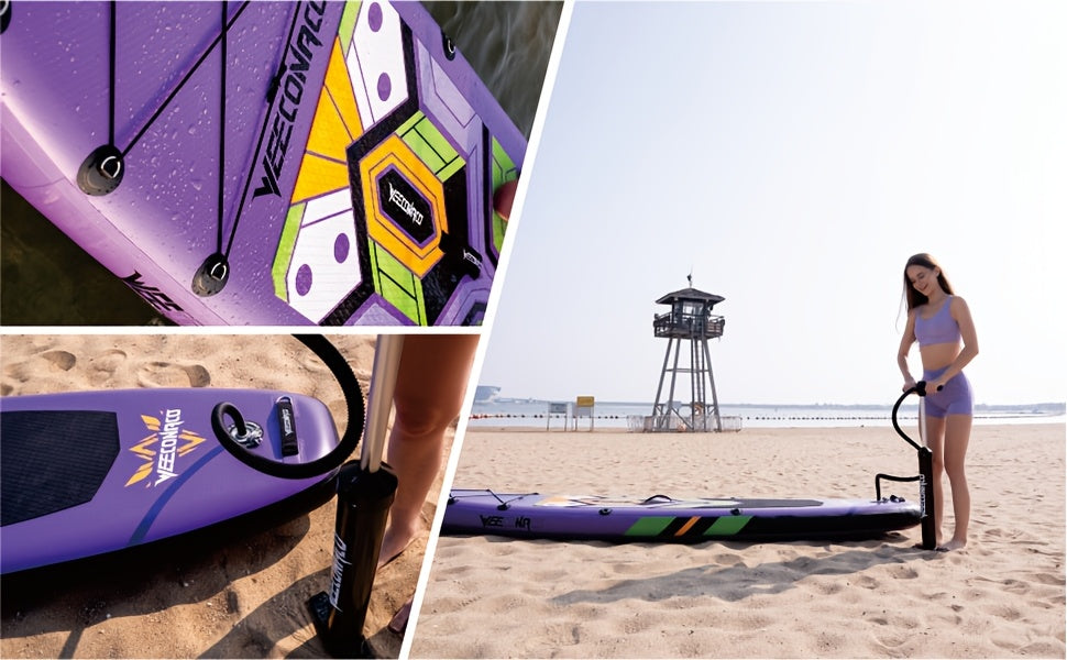 Kit de planche de stand-up paddle gonflable SUP, 320 x 82 x 15,5 cm, capacité de charge jusqu'à 170 kg, pack supplémentaire et ligne de sécurité inclus, pagaie réglable et pompe incluses