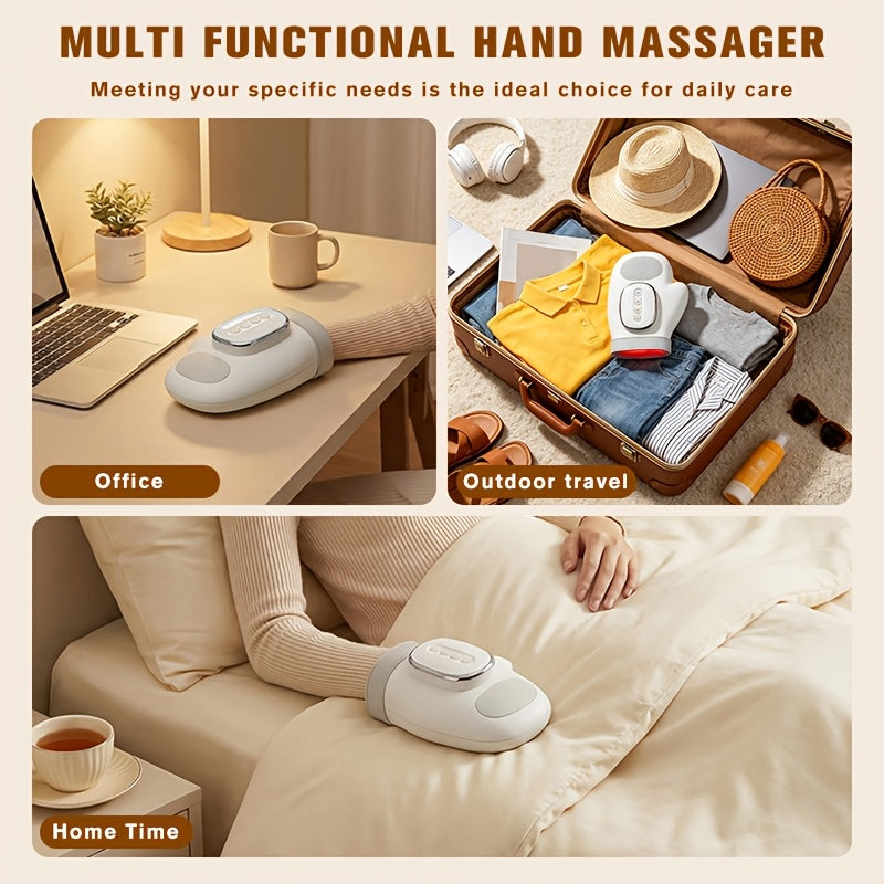 Nouveau masseur de mains 2026, avec fonctions de chauffage et de compression, fonctionnement sans fil, 3 modes de massage, détend efficacement les muscles des mains, masse les muscles des mains, 5 niveaux de force, 3 niveaux de température, massage des po