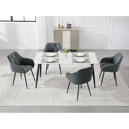 2pcs Chaise de salle à manger Chaise de cuisine Chaise de salle à manger Chaise de salon Fauteuil ergonomique Fauteuil Chaise rembourrée Siège en velours Pieds en métal
