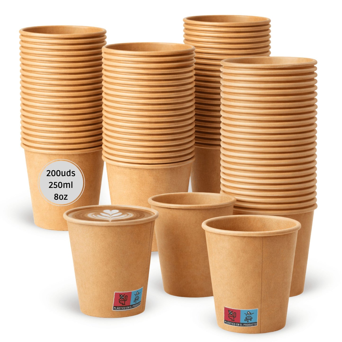 Gobelets à Café Jetables en Papier Kraft – Résistants et Résistants à la Chaleur – Idéaux pour le Café à Emporter dans l'Hôtellerie et les Événements - LAN&LAN