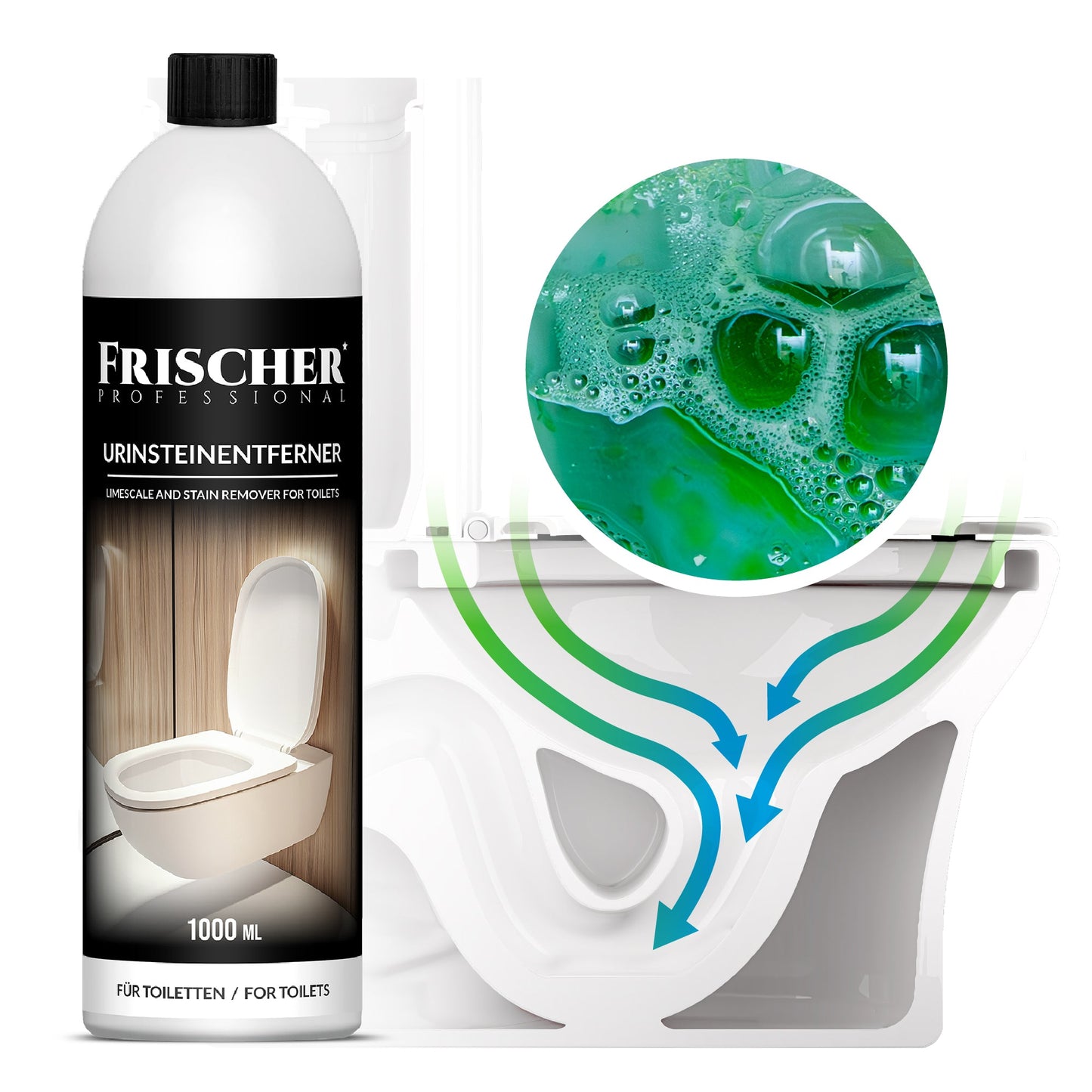 Liquide Nettoyant WC 1000Ml - Nettoyant pour Toilettes, Élimine le Calcaire et les Sédiments