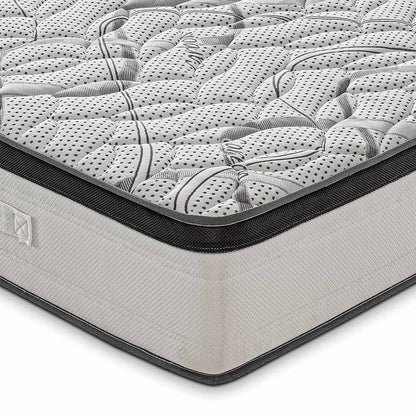 Matelas ROYAL DELUXE avec effet MÉMOIRE - Mousse HR haute densité - 100% orthopédique fabriqué en Italie - Housse avec effet relaxant CARBONIO
