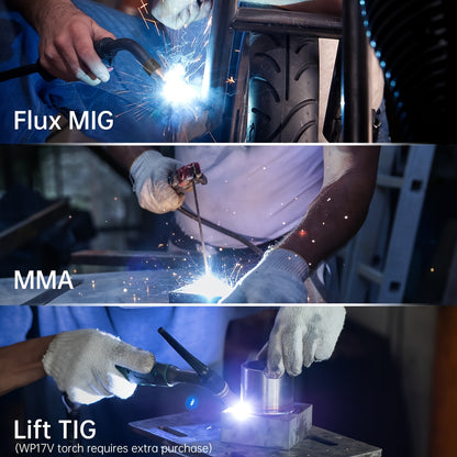 Poste à souder MIG HITBOX 3 en 1 multifonctionnel sans gaz/Lift Tig/Stick 110V/220V 200A Portable Contrôle Synergique Flux Cœur Alimentation de Fil Soudeur Inversseur IGBT avec Écran LCD