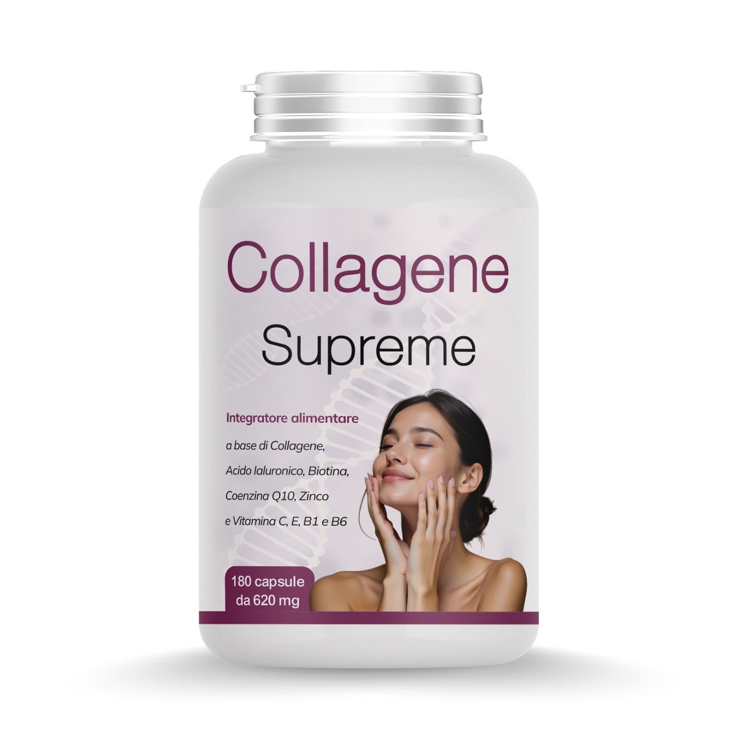 Collagène et Acide Hyaluronique 180 Gélules avec Biotine, Coenzyme Q10, Zinc, Vitamines C, E, B1 et B6 – Complément Alimentaire au Collagène