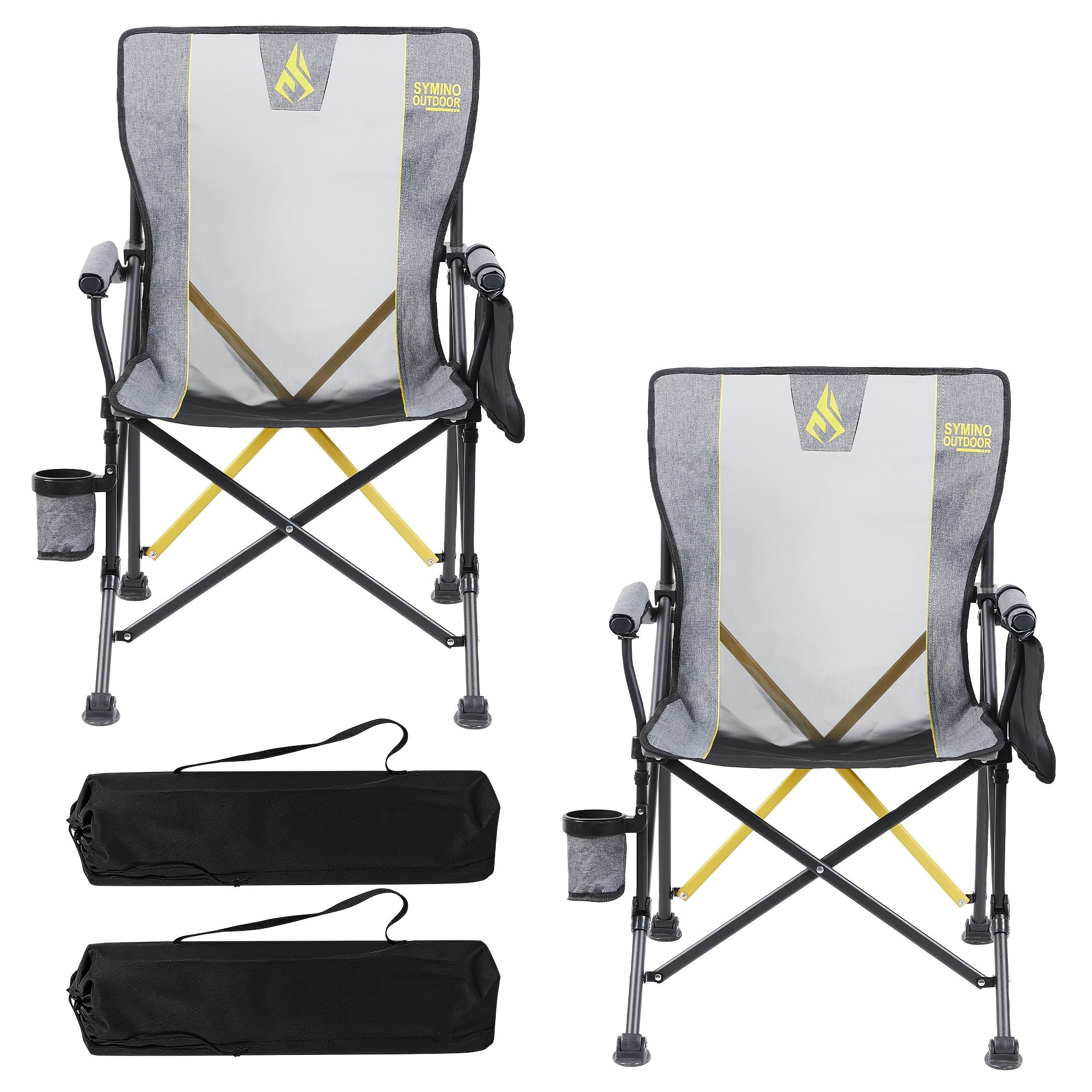 Chaise de camping pliante robuste Symino 150 kg, avec accoudoirs, ultralégère et portable, se plie instantanément, chaise d'extérieur pour la pêche et la plage