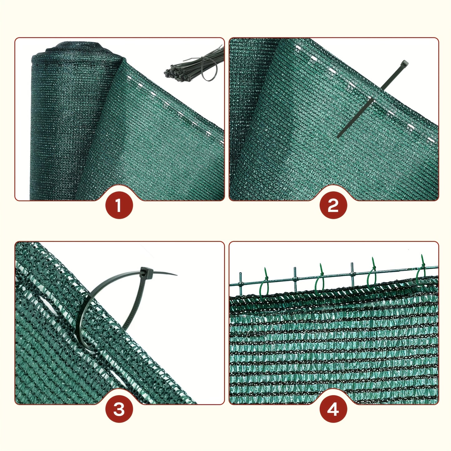1pc Filet de Protection de l'Intimité, Filet Coupe-Vent, Filet d'Ombrage pour Tennis, Matériau PEHD 150 Grammes par Mètre Carré, -Poussière, Taux d'Obscurcissement de 85 %, -UV, Peut Être Coupé Librement, Installation par Fermeture Éclair, Convient pour B