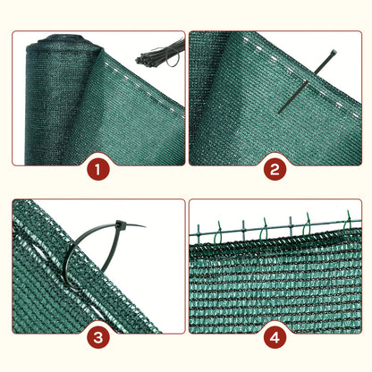 1pc Filet de Protection de l'Intimité, Filet Coupe-Vent, Filet d'Ombrage pour Tennis, Matériau PEHD 150 Grammes par Mètre Carré, -Poussière, Taux d'Obscurcissement de 85 %, -UV, Peut Être Coupé Librement, Installation par Fermeture Éclair, Convient pour B