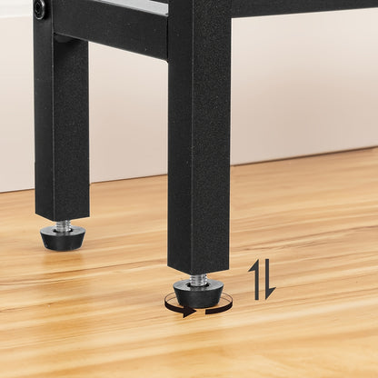 Table de comptoir étroite avec multiprises, table de comptoir avec station de charge, fauteuil étroit, étagère de rangement derrière le canapé, adaptée pour l'entrée et le couloir, marron et noir
