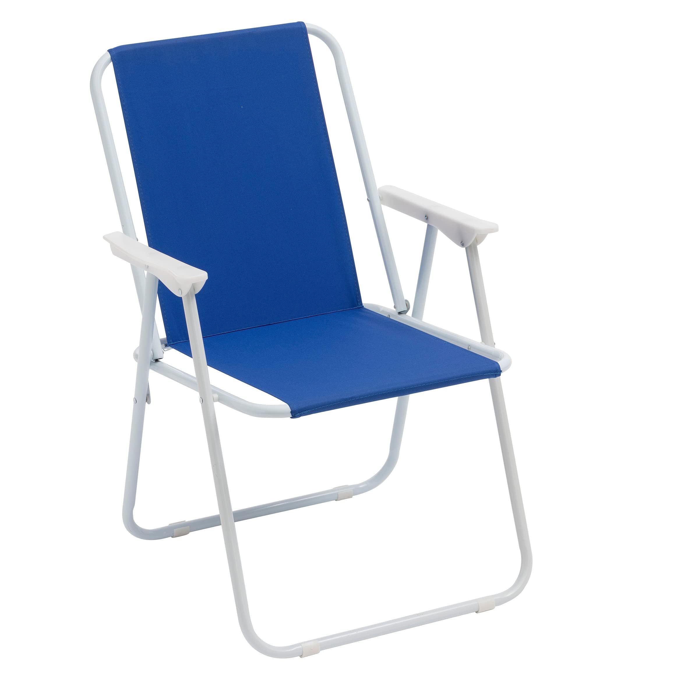 Chaise de plage pliable Baroni, chaise de plage ou de camping en tissu, chaise d'extérieur avec accoudoirs, 20,5 x 17,3 x 30 pouces (52 x 44 x 76 cm)
