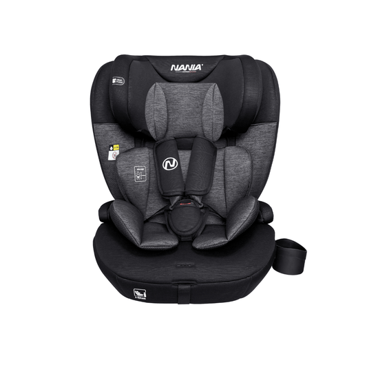 Siège auto bébé évolutif 76-150 cm, 15 mois à 12 ans, Têtière ajustable 12 niveaux de réglages, Protections latérales, Porte gobelet, Housse amovible et lavable