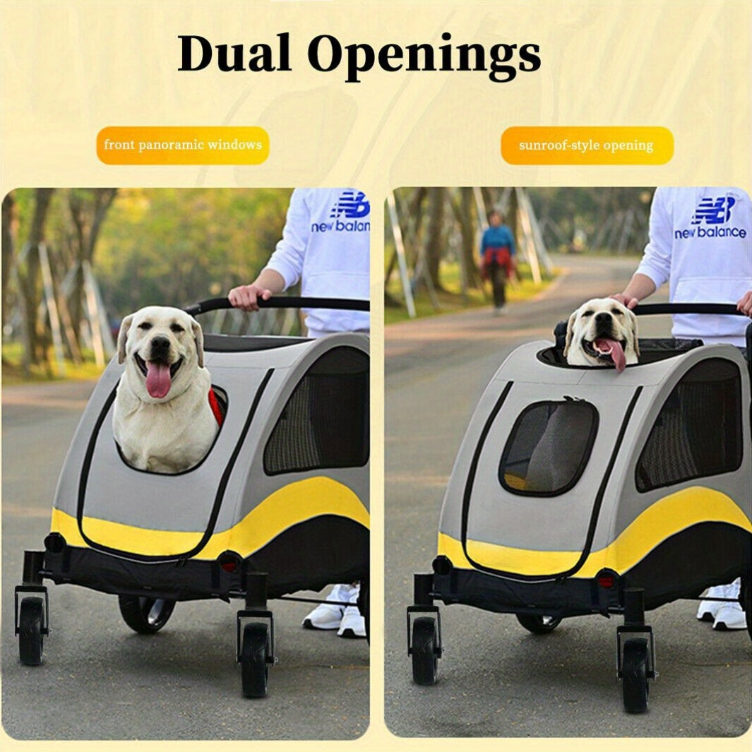 Poussette Pliable pour Petit Chien M/L/XL, Chariot Roulant pour Animaux de Compagnie, 4 Roues, pour Chien et Chat