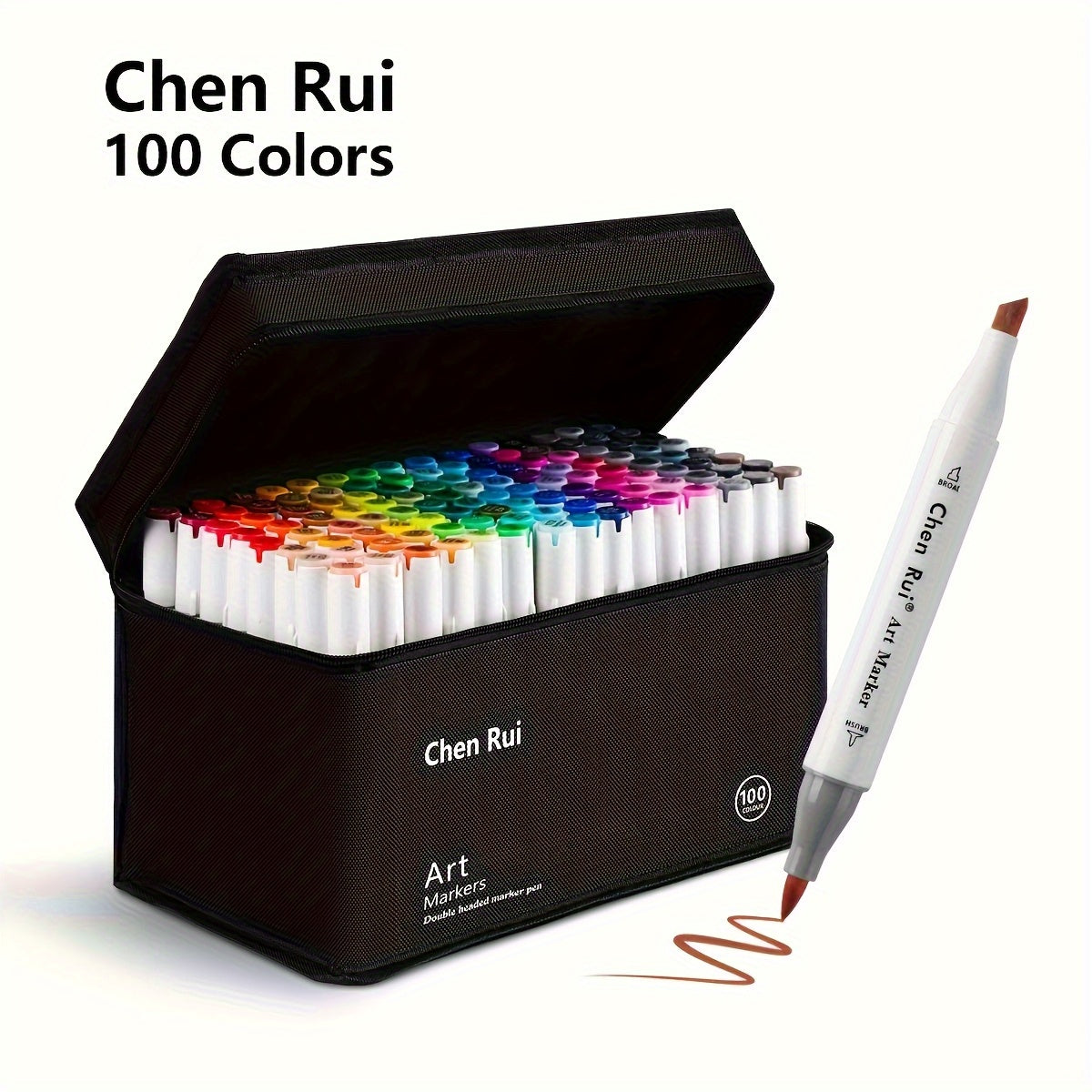 Marqueurs d'art professionnels - Pointe ciseau et encre à l'alcool, ensemble de sac portable de 48/60/80/100/120 couleurs - Idéal pour le dessin, le coloriage et la conception graphique - Choix parfait pour les artistes, les étudiants et les professionnel