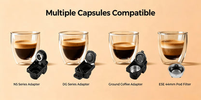 Cadeau Fête des Pères, Machine à café à capsules CAFELFFE MK-603, Machine à espresso 20 bar, Préparation à chaud et à froid, Compatible avec les capsules NS/DG/ESE et le café moulu, Réservoir d'eau amovible de 0,6L, Arrêt automatique, Idéal pour la cuisin