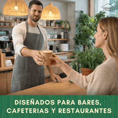 Gobelets à Café Jetables en Papier Kraft – Résistants et Résistants à la Chaleur – Idéaux pour le Café à Emporter dans l'Hôtellerie et les Événements - LAN&LAN
