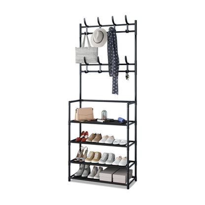 Nouveau porte-chaussures et chapeaux sur pied, porte-manteau combiné intégré pour porte, porte-chaussures ménager, cintre pour vêtements et chapeaux