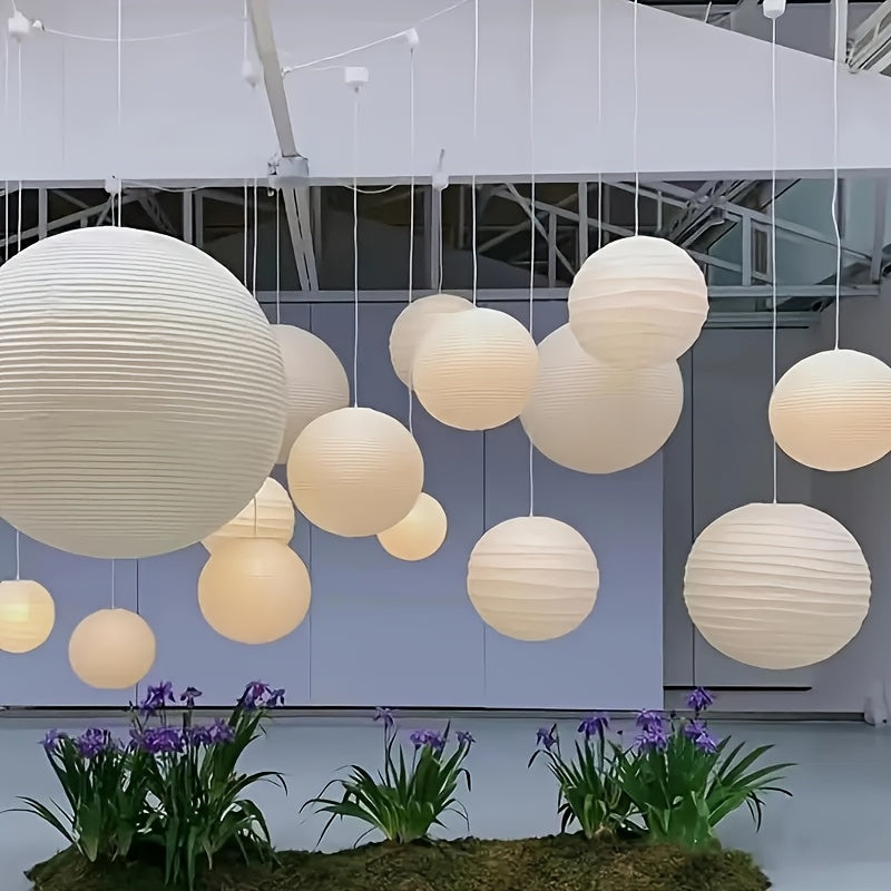 20 lanternes en papier blanc - Lanternes rondes suspendues de 40 cm pour mariages, anniversaires et célébrations en plein air, abat-jour décoratif sans pile pour l'éclairage du jardin et des fêtes, lanternes pour l'éclairage extérieur