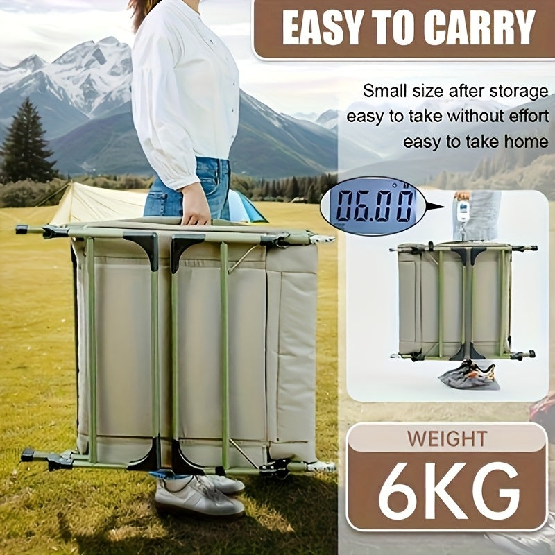 Lit Pliant Portable, Lit Pliant avec Matelas, Lit Pliant Robuste avec Cadre Solide, Lit Pliable Qui Peut Supporter 149.69 KG, Lit de Camp Portable pour Camping, Plage, Patio