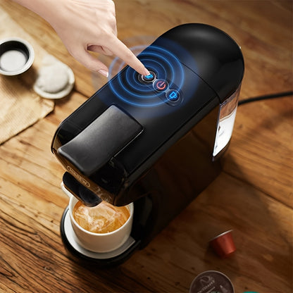 HiBREW Machine à café 4 en 1 à capsules multiples infusion chaude/froide DG Cappuccino Nes pour petites capsules ESE Pod et café moulu, cafétéria 19 bars H1A