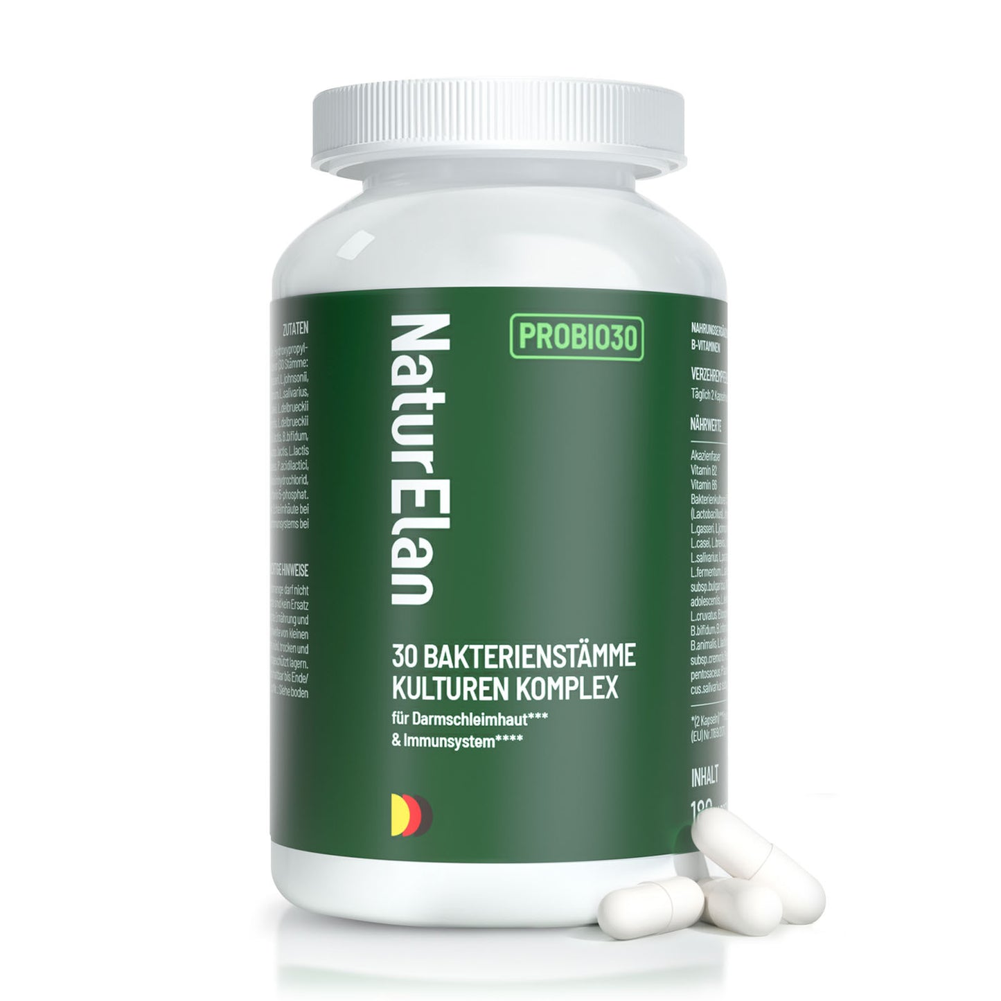 Complexe de cultures Probio PLUS - 180 CAPSULES avec 30 souches bactériennes, 20 milliards de CUF/dose quotidienne, enrobement entérique et végétalien, avec Lactobacilles et Bifidobactéries, 3 mois