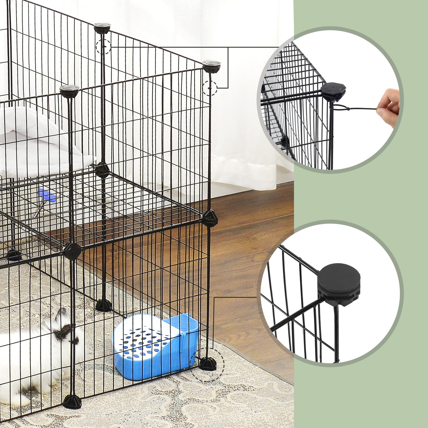 Cage pour Animaux de Compagnie à 2 Étages, à Faire Soi-Même, Clapier, Hamster, Lapin, Grille Métallique, pour l'Intérieur