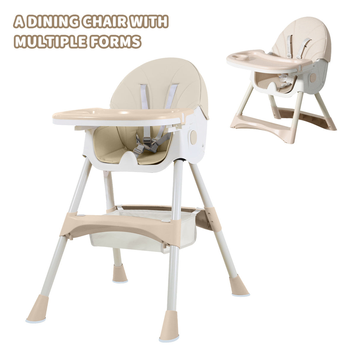 Chaise Haute Bébé Cochildor, Chaise Haute pour Enfant avec Plateau, Chaise de Repas pour Bébé à Hauteur Réglable, Siège Repose-pieds pour Enfant avec Fonction Pliable