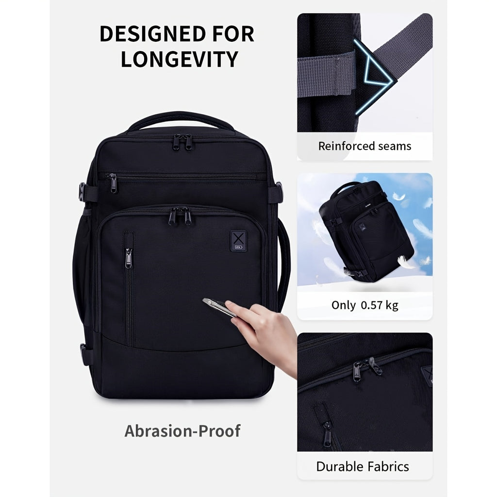 Sac Cabine Approuvé pour Avion 20L Capacité 40X20X25Cm Sac à Dos | Ordinateur Portable Sous Siège Bagage Cabine avec Poche Antivol | Sac de Vol Patenté pour Unisexe