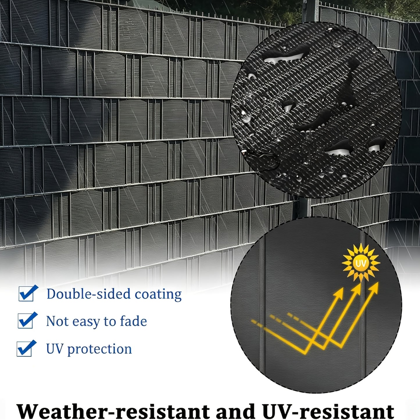 Bande de protection de la vie privée pour clôture 35M X 19Cm avec 26 clips, Clôture 50M X 19Cm avec 40 clips, Film de protection de la vie privée pour clôture PVC, Bandes de protection de la vie privée à double tige pour clôture de jardin, balcon/Plusieur