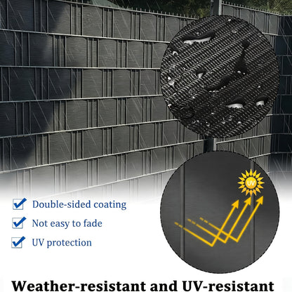 Bande de protection de la vie privée pour clôture 35M X 19Cm avec 26 clips, Clôture 50M X 19Cm avec 40 clips, Film de protection de la vie privée pour clôture PVC, Bandes de protection de la vie privée à double tige pour clôture de jardin, balcon/Plusieur