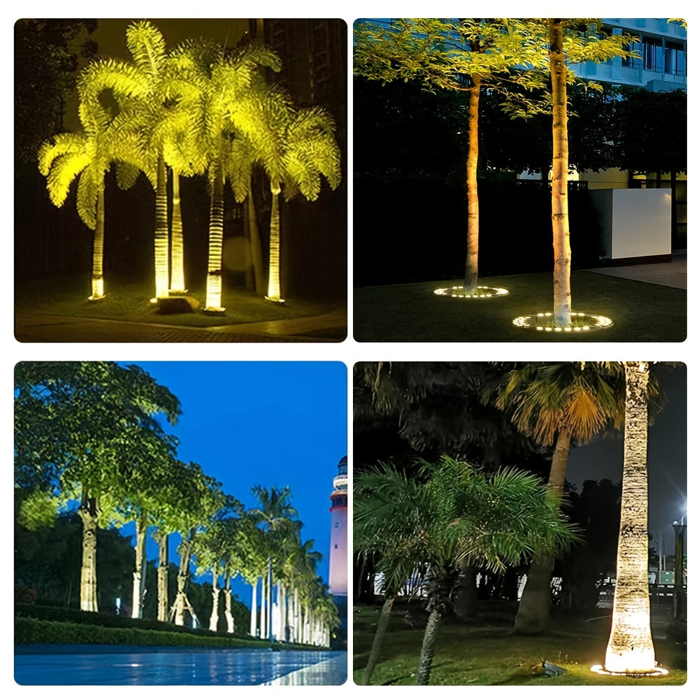 Projecteurs LED d'extérieur pour arbres, projecteurs muraux LED, lampes d'extérieur en aluminium pour pelouse, IP65, peuvent être utilisés sous de grands arbres et cônes cylindriques à l'extérieur - Blanc froid/blanc chaud/RGB