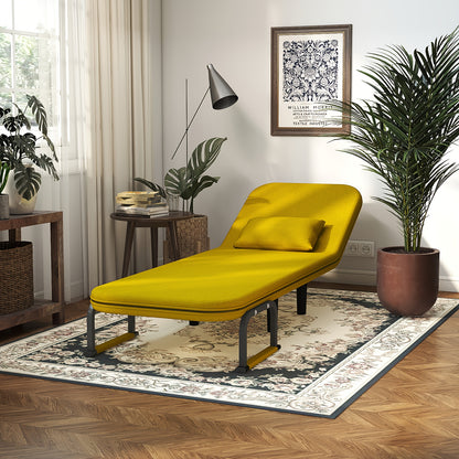 Canapé-lit convertible pliant 5-en-1, fauteuil de détente gigogne réglable peu encombrant avec tissu en lin, fauteuil moderne pour dortoir, studio et coin douillet, noir/fauve/vert olive/jaune citron