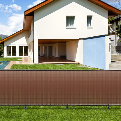 Clôture d'Écran de Confidentialité en PVC Durable - Protection Contre le Vent et le Soleil, Renforcée avec des Attaches de Câble, Disponible en Gris/Vert/Marron/Bambou - Tailles Multiples pour Jardin et Balcon