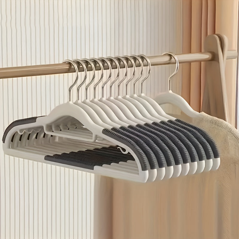 50 pièces Cintres en Plastique Antidérapants Robustes, Design Économiseur d'Espace Sans Marques avec Encoches pour Épaules, Finition Gris-Blanc Multicolore, Durables et Solides pour Organisation de Garde-Robe, Rangement de Vêtements, Design Épaules Encoch