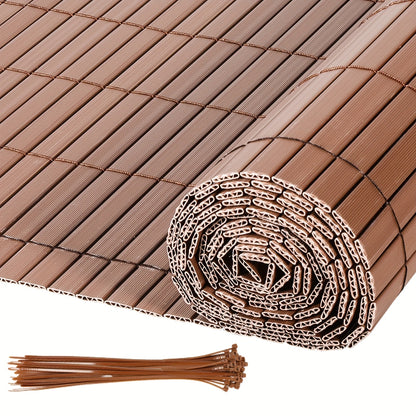Clôture d'Écran de Confidentialité en PVC Durable - Protection Contre le Vent et le Soleil, Renforcée avec des Attaches de Câble, Disponible en Gris/Vert/Marron/Bambou - Tailles Multiples pour Jardin et Balcon
