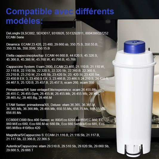Lot de 6 filtres à eau pour machine à café automatique Delonghi, remplacement de filtre à eau pour de'Longhi DLSC002, SER3017 5513292811 compatible avec de Longhi, ECAM, ESAM, ETAM, BCO, série Ec