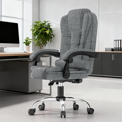 Chaise de bureau exécutive haute dossier, chaise de bureau ergonomique inclinable avec fonction d'inclinaison, chaise d'ordinateur robuste pour le travail à domicile