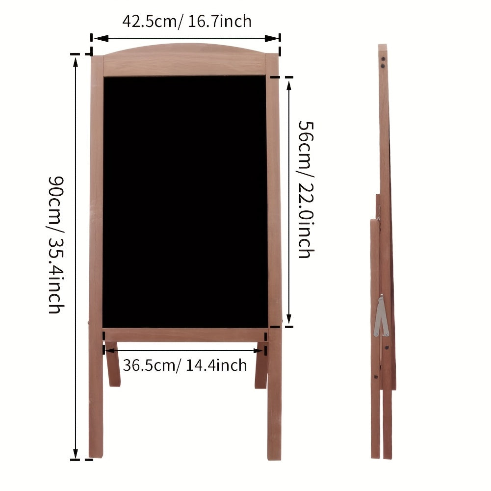 Panneau en Bois pour Sandwichs - Enseigne Extérieure en Cadre A - Tableau à Crayon Magnétique - 42,5 cm x 90 cm - Chevalet pour Restaurant, Bar, Commerce ou Mariage