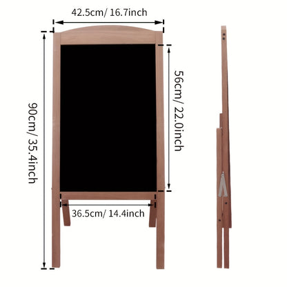 Panneau en Bois pour Sandwichs - Enseigne Extérieure en Cadre A - Tableau à Crayon Magnétique - 42,5 cm x 90 cm - Chevalet pour Restaurant, Bar, Commerce ou Mariage