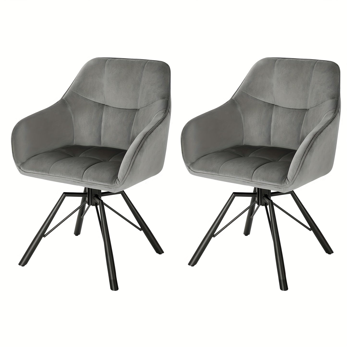 2 chaises de salle à manger pivotantes, mobilier de salle à manger confortable, fauteuil avec housse en velours, convient pour salle à manger, salon et bureau