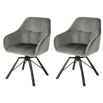 2 chaises de salle à manger pivotantes, mobilier de salle à manger confortable, fauteuil avec housse en velours, convient pour salle à manger, salon et bureau
