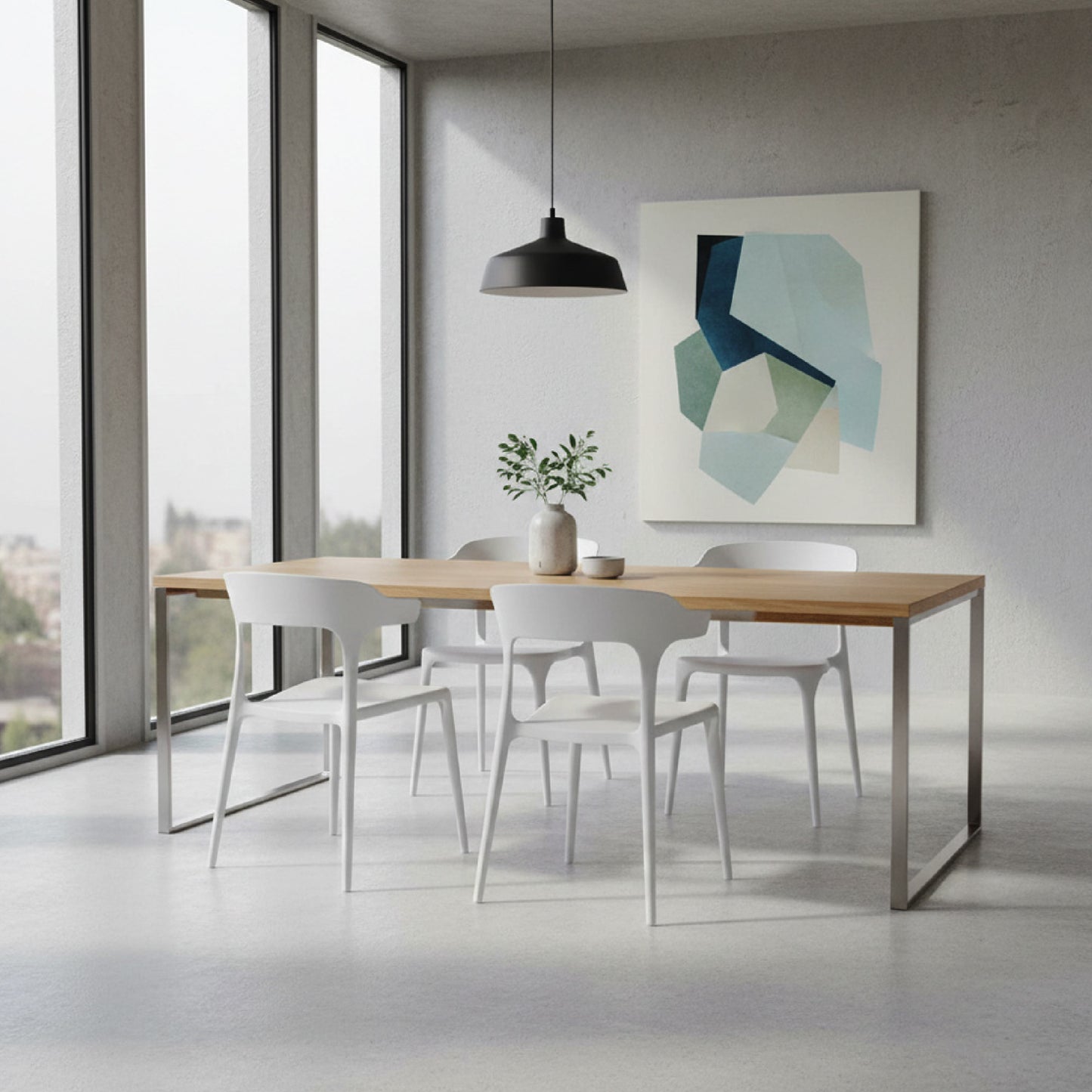 Baroni Home Lot de 4 chaises en plastique blanc – Empilables, prêtes à l'emploi sans assemblage requis, faciles à nettoyer, avec pieds antidérapants pour une stabilité accrue – Idéales pour cuisine, salon, salle à manger, jardin, terrasse ou balcon – Assi