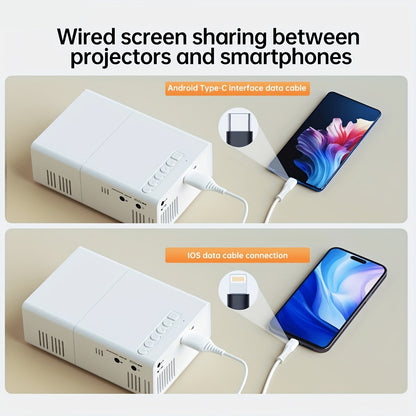 Projecteur Portable pour Bureau, avec Résolution Native 240P, Support 1080P, Haute Luminosité Idéal pour Présentations Professionnelles, Offrant une Affichage Clair & Vibrant (L'emballage ne comprend pas un câble HDTV)