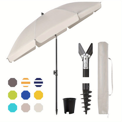 Parasol de balcon Sunula 180 cm avec pied béquille, housse de , inclinaison et réglage en hauteur, parasol de plage pour balcon, jardin et terrasse