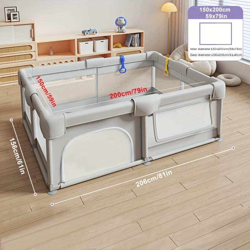 1pc Parc pour Enfants avec Mousse, Barrière de Sécurité Fixe et Respirante en Plastique Résistant, Centre d'Activités Sûr Intérieur/Extérieur, Aire de Jeu Durable à Base Antidérapante