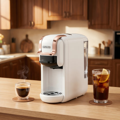 Cadeau Fête des Pères, Machine à café à capsules CAFELFFE MK-603, Machine à espresso 20 bar, Préparation à chaud et à froid, Compatible avec les capsules NS/DG/ESE et le café moulu, Réservoir d'eau amovible de 0,6L, Arrêt automatique, Idéal pour la cuisin