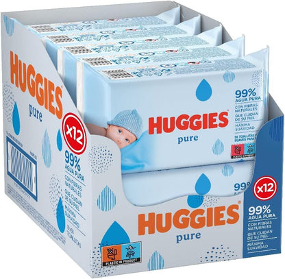 Langeuses pour bébé Huggies Aqua Pure - 99% d'eau - 560 lingettes - PACK SPÉCIAL 10 X 56 Langeuses Aqua Pure Huggies